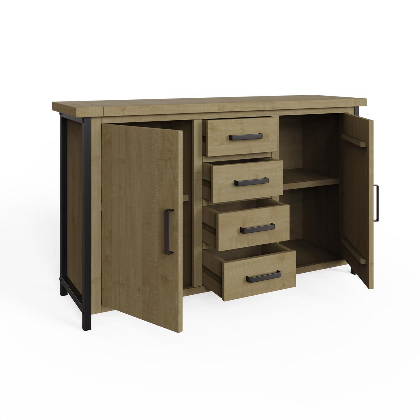 Lowry 2 Door 4 Drawer Large Sideboard – Driftwood Reclaimed Pine