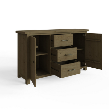 Saltash Large 2 Door 3 Drawer Sideboard – Solid Reclaimed Pine