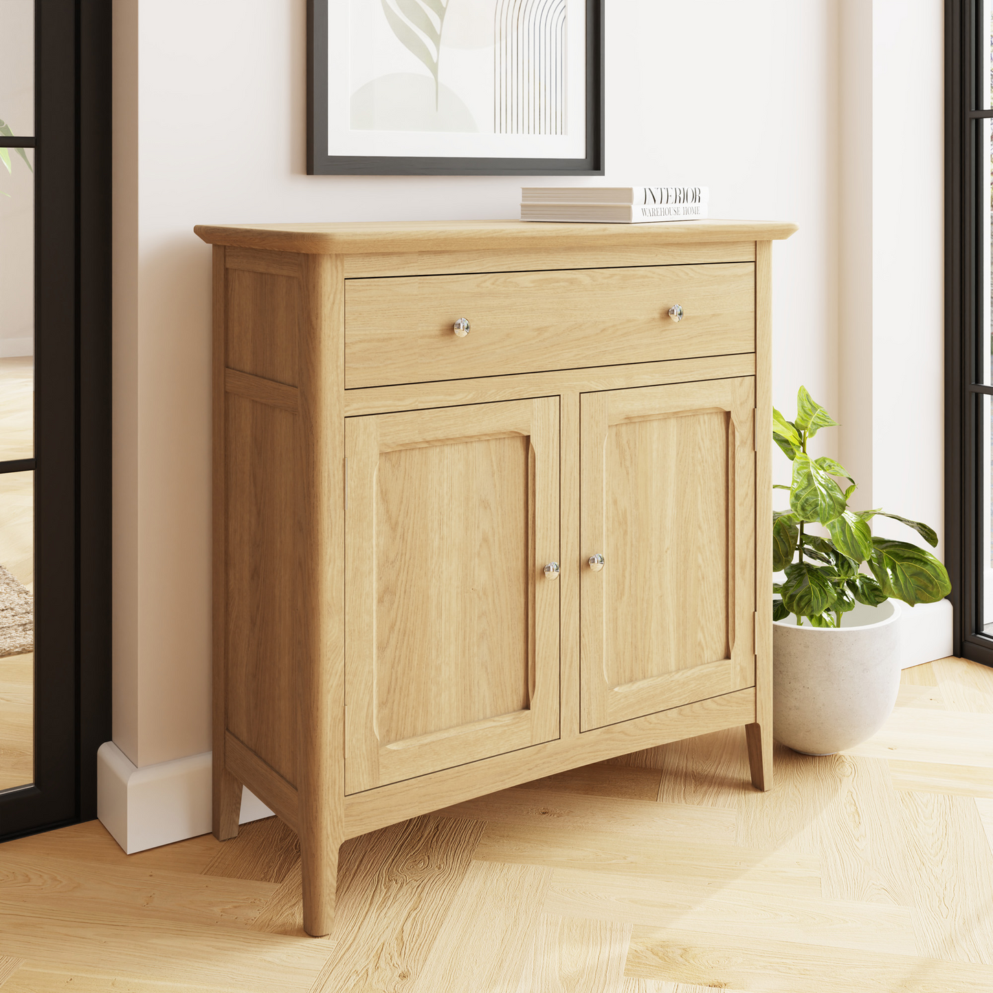 Hudson Ash 2 Door 1 Drawer Sideboard – Shaker-Inspired Storage