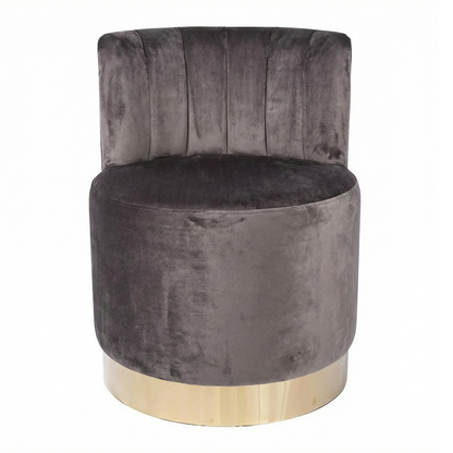 Loretta Barrel Chair - Mink Velvet Accent Chair