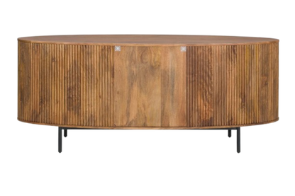 Torello Two Door Three Drawer Mango Wood Oval Sideboard