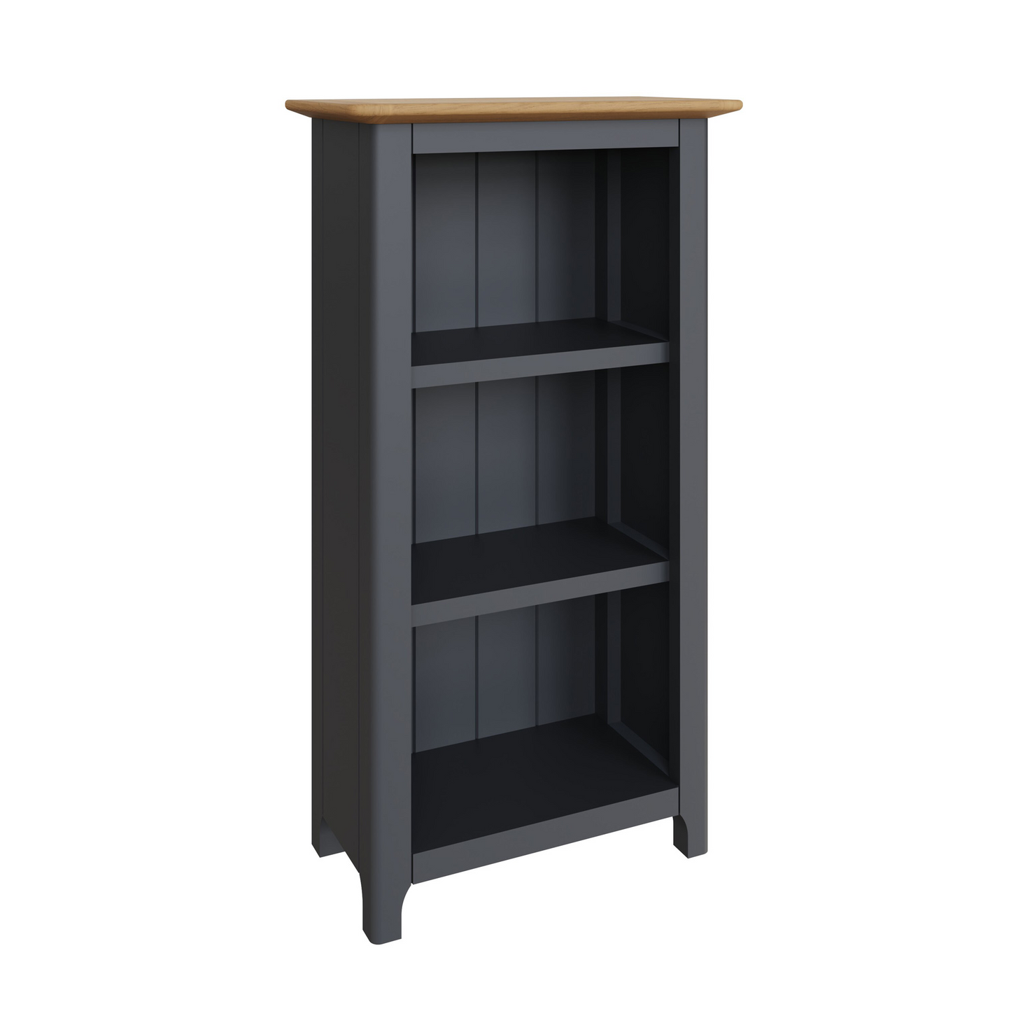 Taberno Oak 3-Tier Bookcase – Graphite Blue