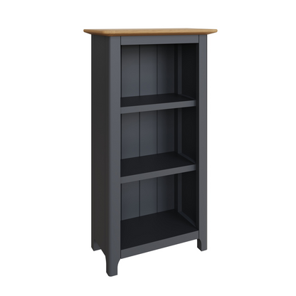 Taberno Oak 3-Tier Bookcase – Graphite Blue