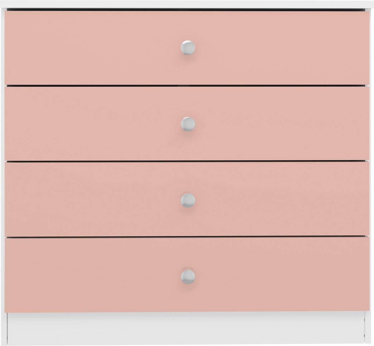 Denver 4 Drawer Chest – White/Pink Gloss, Stylish Bedroom Storage