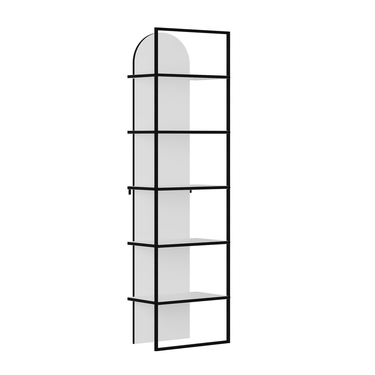 Archy Modern 5-Tier Wall Mounted Bookcase – White 180 cm