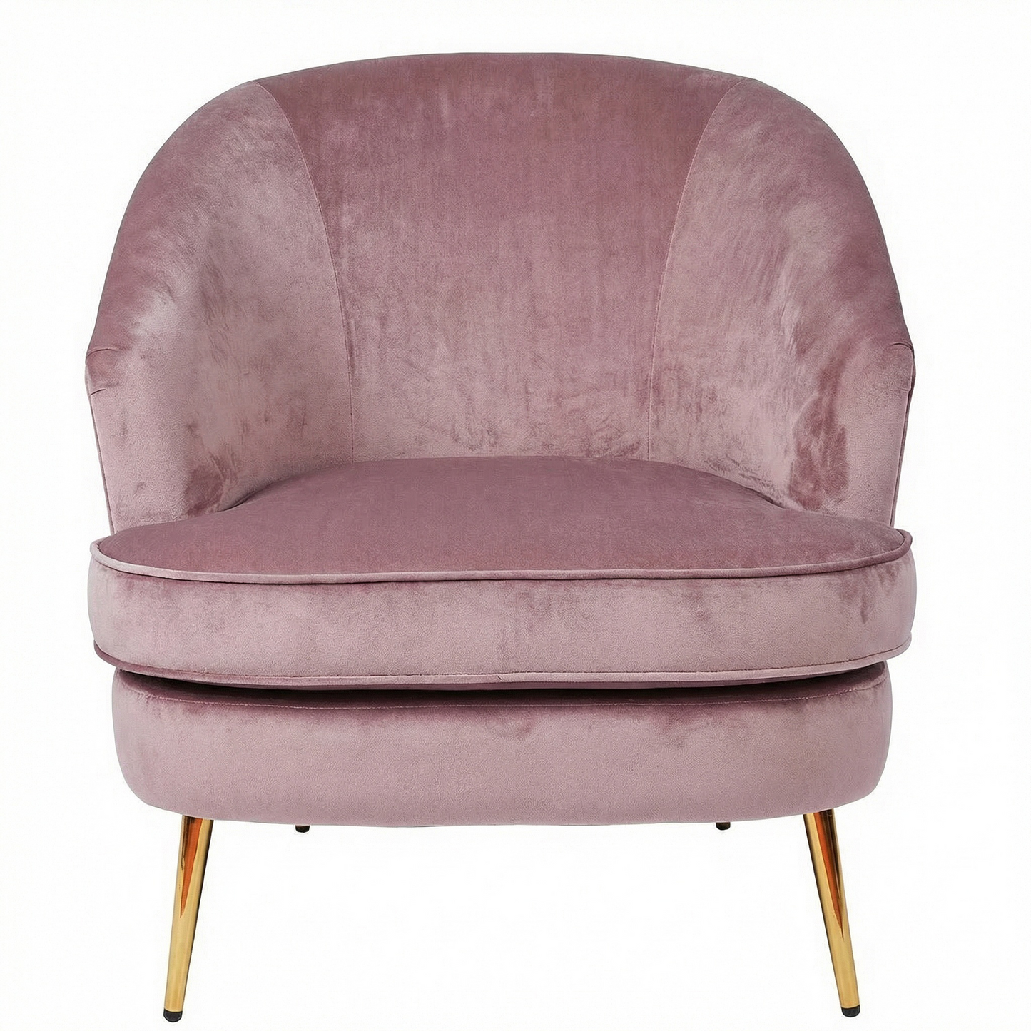 Loretta Dusty Pink Velvet Tub Chair with Cushioned Seat