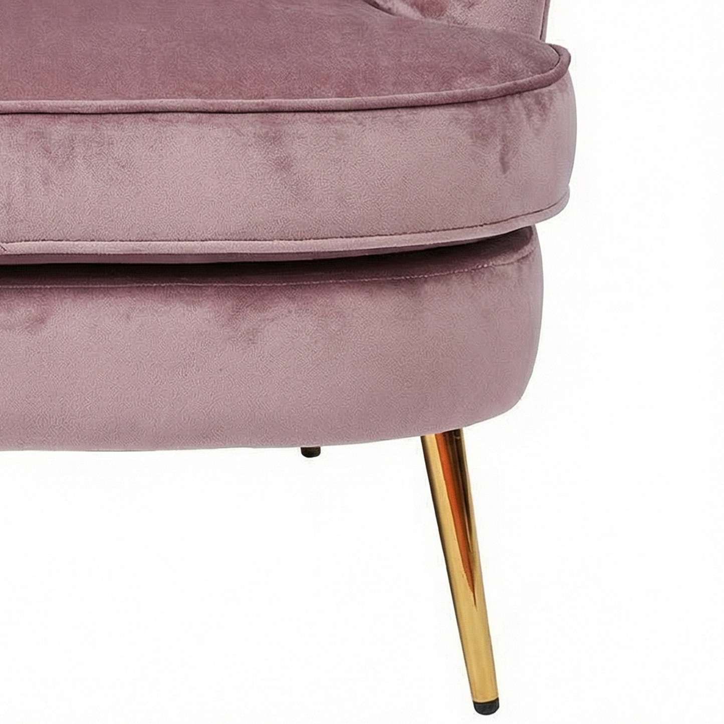 Loretta Dusty Pink Velvet Tub Chair with Cushioned Seat