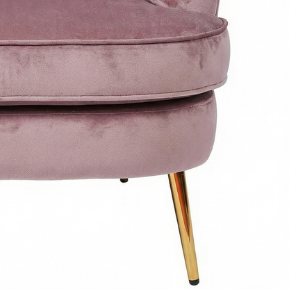 Loretta Dusty Pink Velvet Tub Chair with Cushioned Seat
