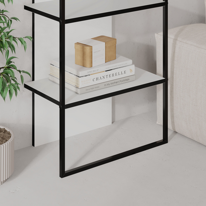 Archy Modern 5-Tier Wall Mounted Bookcase – White 180 cm