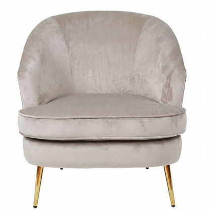 Loretta Stone Velvet Tub Chair with Cushioned Seat