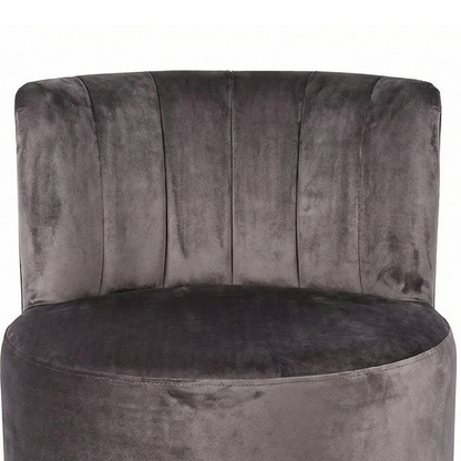 Loretta Barrel Chair - Mink Velvet Accent Chair