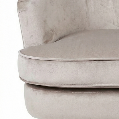 Loretta Stone Velvet Tub Chair with Cushioned Seat