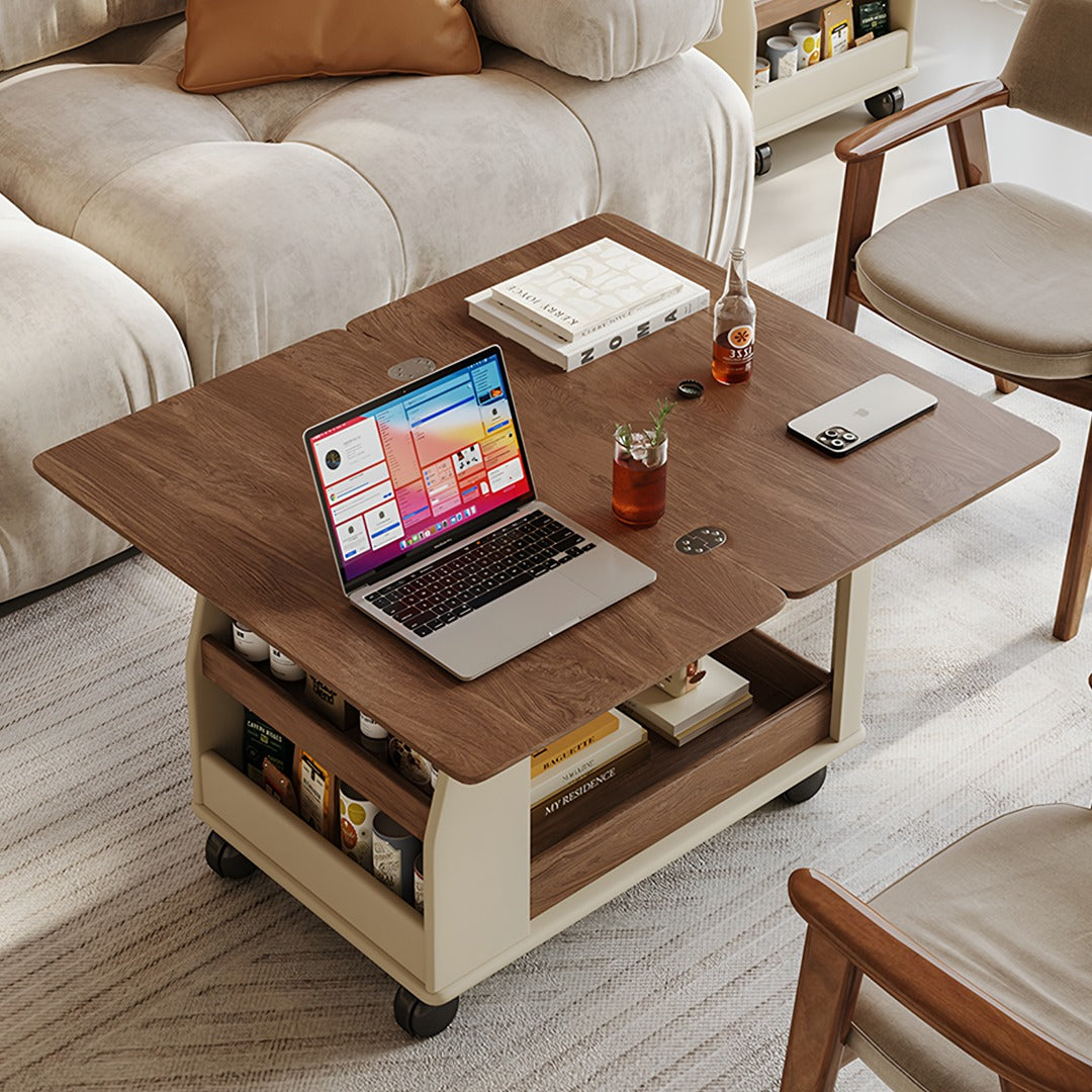Ruiz Small Coffee table, Lift Up Coffee Table With Storage & Casters