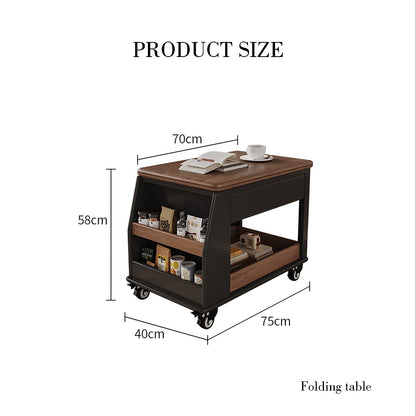 Ariana Lift Up Table, Foldable Coffee Table With Storage & Casters