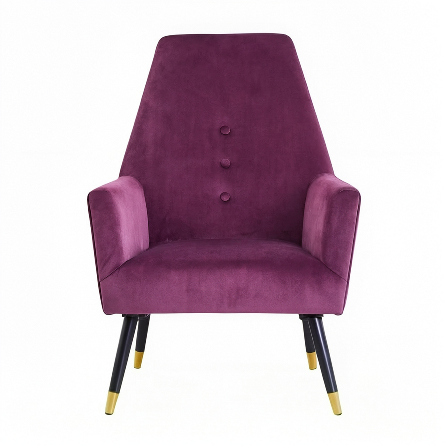 Loretta Red Wine Velvet Accent Chair with Button Detail