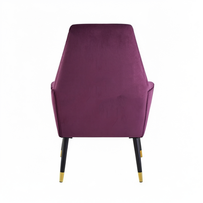 Loretta Red Wine Velvet Accent Chair with Button Detail