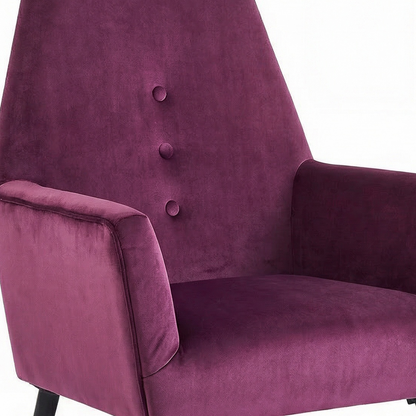 Loretta Red Wine Velvet Accent Chair with Button Detail