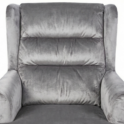 Loretta Grey Velvet Armchair with Ribbed Cushioned Back