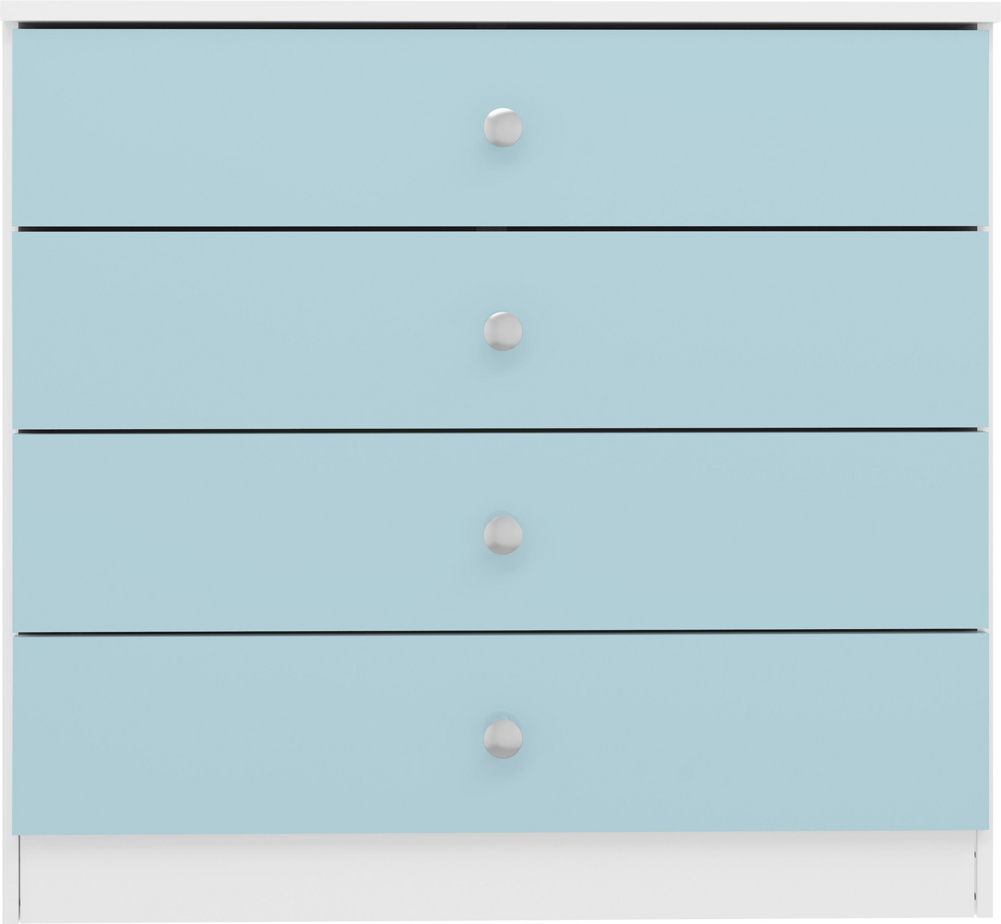 Denver 4 Drawer Chest – White/Blue Gloss, Stylish Storage Solution