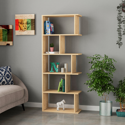 Tapi Modern Natural Oak Effect Bookcase Display Unit – Tall 159cm