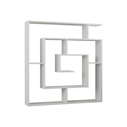 Labirent Modern White Bookcase Display Unit – 129cm High