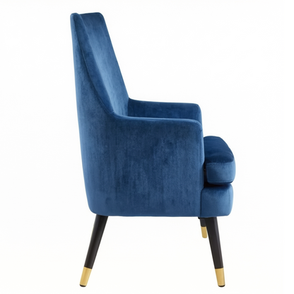 Loretta Accent Chair - Midnight Blue Velvet Padded Armchair