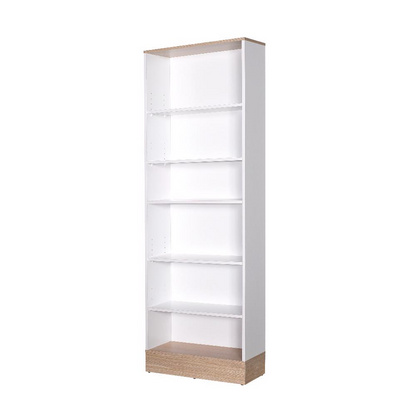 Adore Teen White & Oak 6-Tier Bookcase Shelving Unit