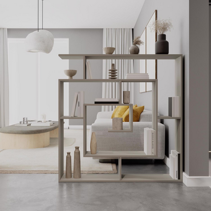 Labirent Modern Sandstone Bookcase Display Unit – 129cm High