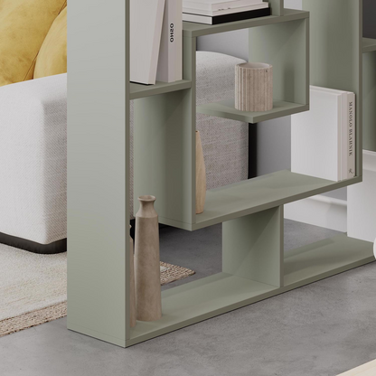 Labirent Modern Ash Green Bookcase Display Unit – 129cm High
