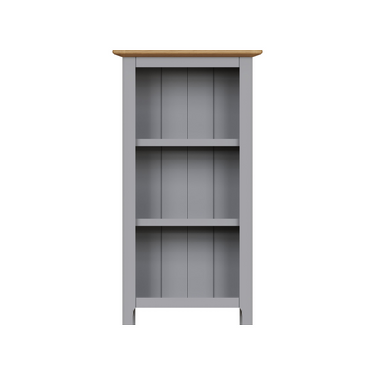 Taberno Oak 3-Tier Bookcase – Dove Grey