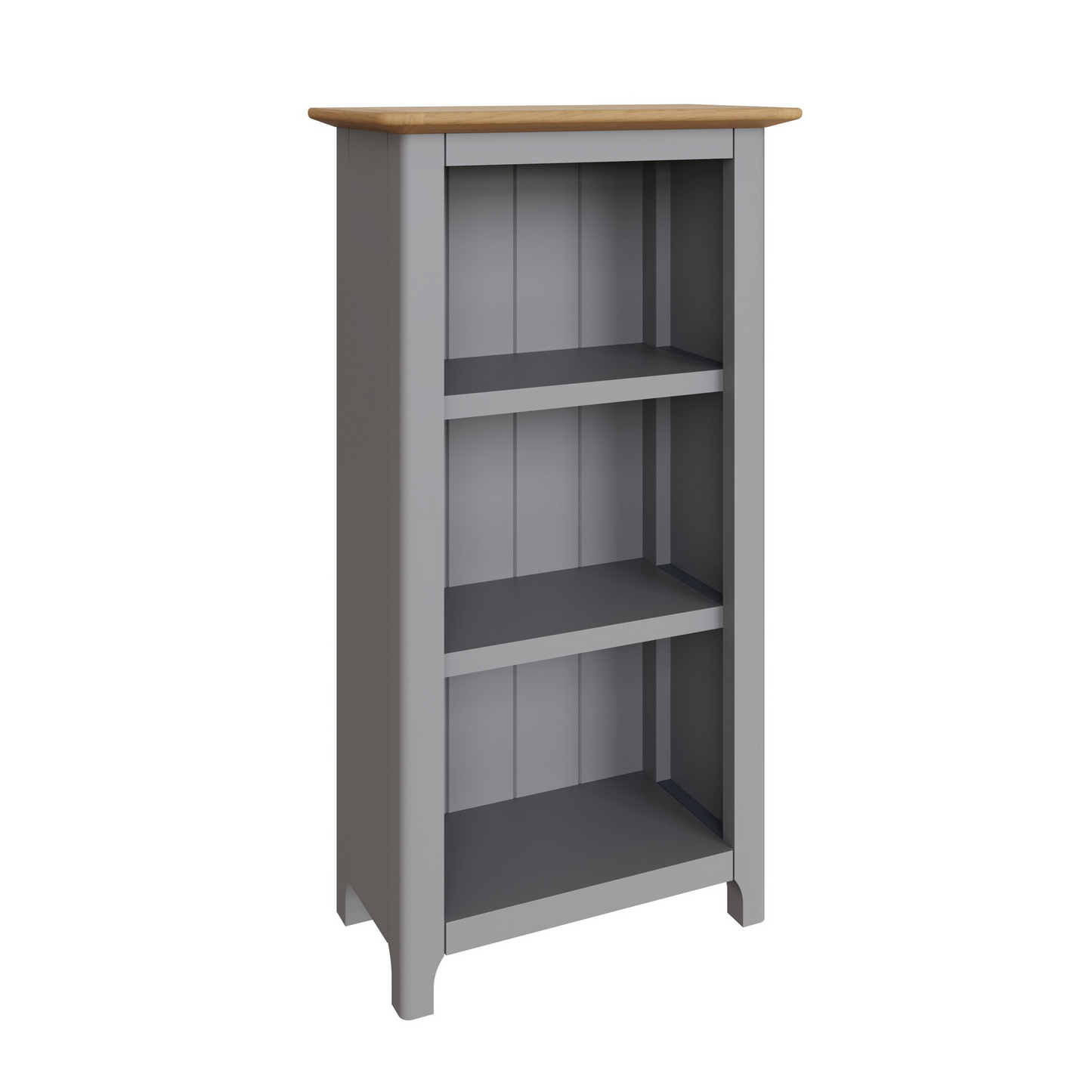 Taberno Oak 3-Tier Bookcase – Dove Grey