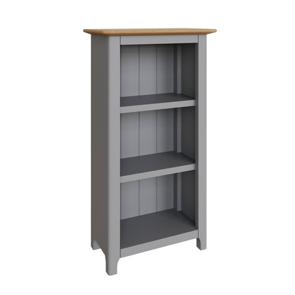 Taberno Oak 3-Tier Bookcase – Dove Grey