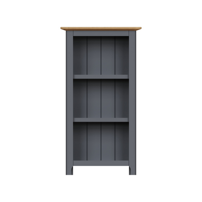 Taberno Oak 3-Tier Bookcase – Graphite Blue
