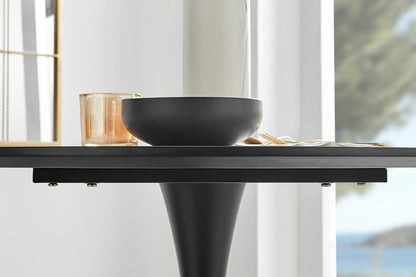 Elina White Marble Effect Round Dining Table & 2 Calla Black Leg Chairs