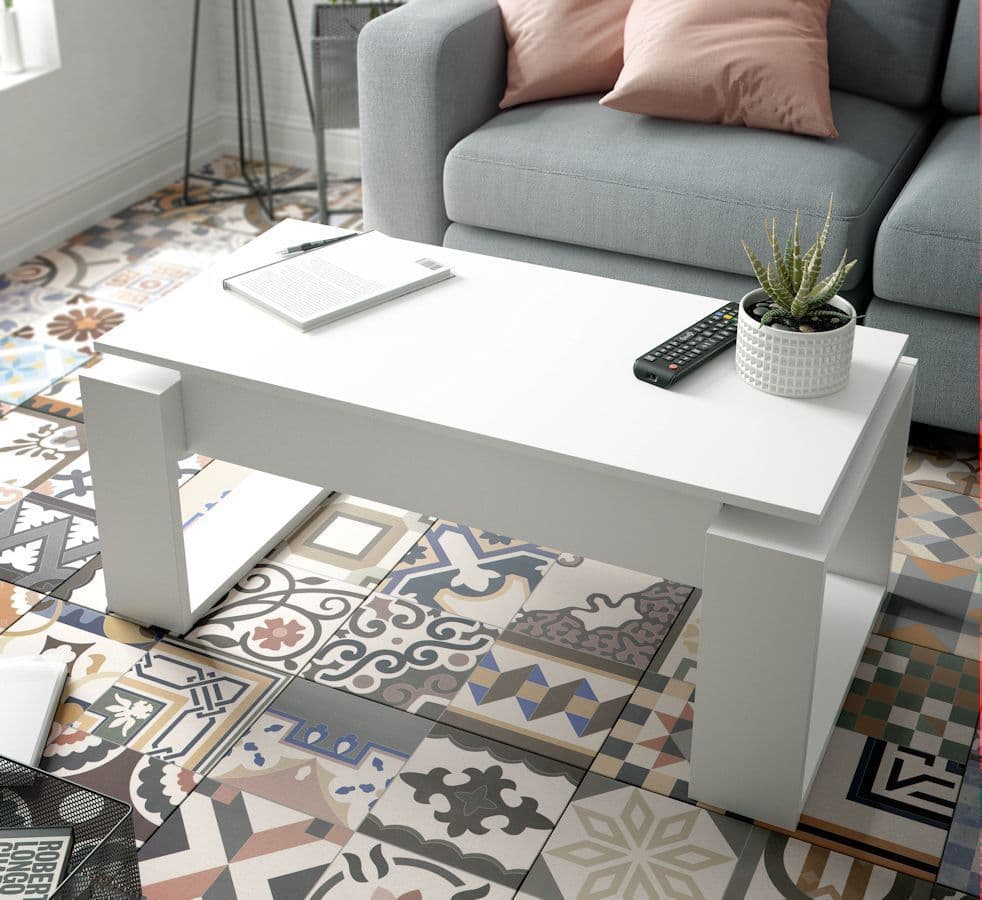 Felix White Coffee Table with Lift up Storage