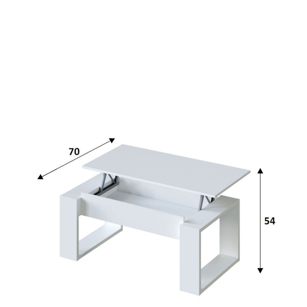 Felix White Coffee Table with Lift up Storage