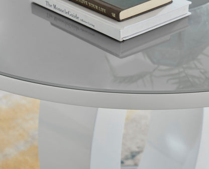 Giovani Round Grey Large 120cm Table and 6 Pesaro Silver Leg Chairs