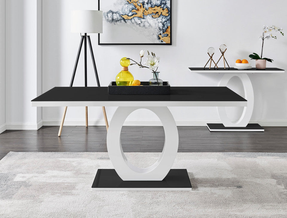 Giovani High Gloss And Glass Dining Table And 6 Willow Chairs Set