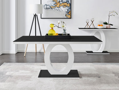 Giovani High Gloss And Glass Dining Table And 6 Willow Chairs Set