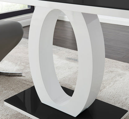 Giovani Black White High Gloss Glass Dining Table and 4 Milan Chairs Set
