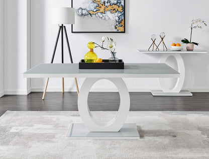 Giovani 6 Grey Table & 6 Velvet Belgravia Chairs