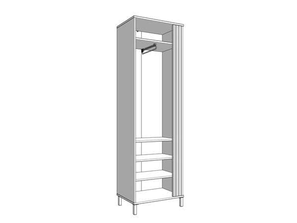 Granada Cashmere And Artisan Oak Effect Slim Narrow Wardrobe