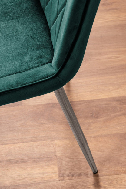 Giovani Round Grey Large 120cm Table and 6 Pesaro Silver Leg Chairs