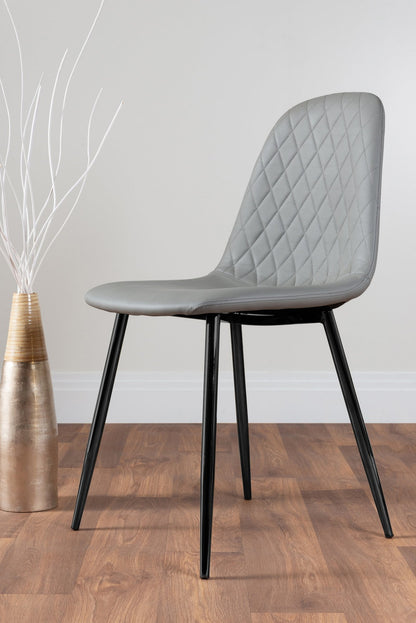 Carson White Marble Effect Dining Table & 6 Corona Black Leg Chairs