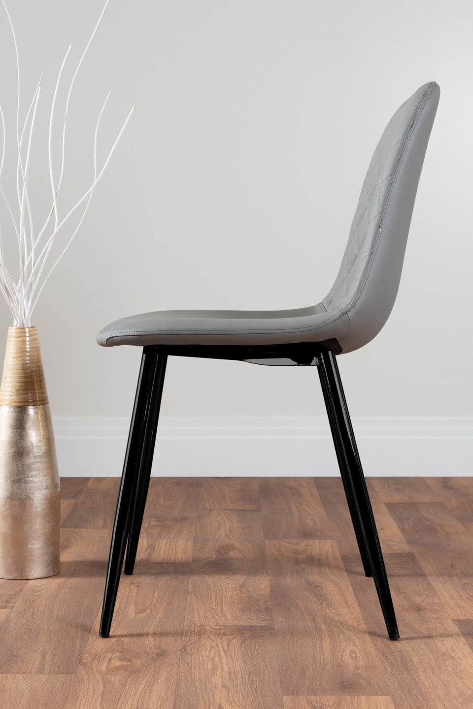 Carson White Marble Effect Dining Table & 6 Corona Black Leg Chairs