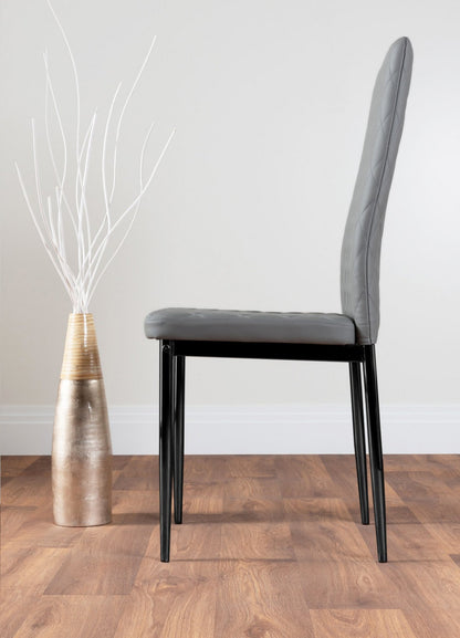 Carson White Marble Effect Dining Table & 4 Milan Black Leg Chairs
