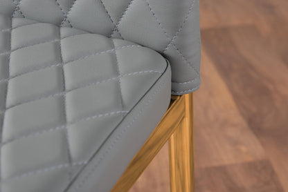 Novara White Marble Gold Leg 120cm Round Dining Table & 4 Milan Gold Leg Chairs