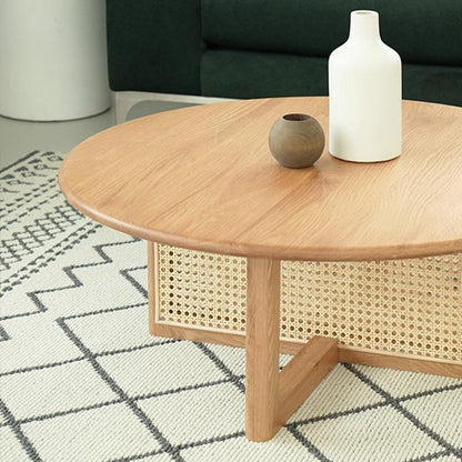 Dora Rattan Coffee Table, Light Oak