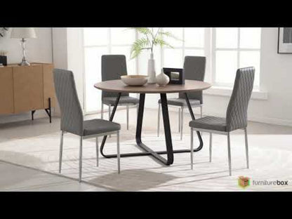 Santorini Round Brown Wood 6 Seater Dining Table