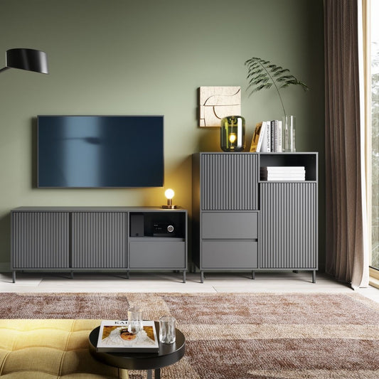 Avenale Sideboard 2 Door 2 Drawer in Anthracite